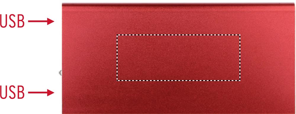 zona superiore fronte: 80x30 mm