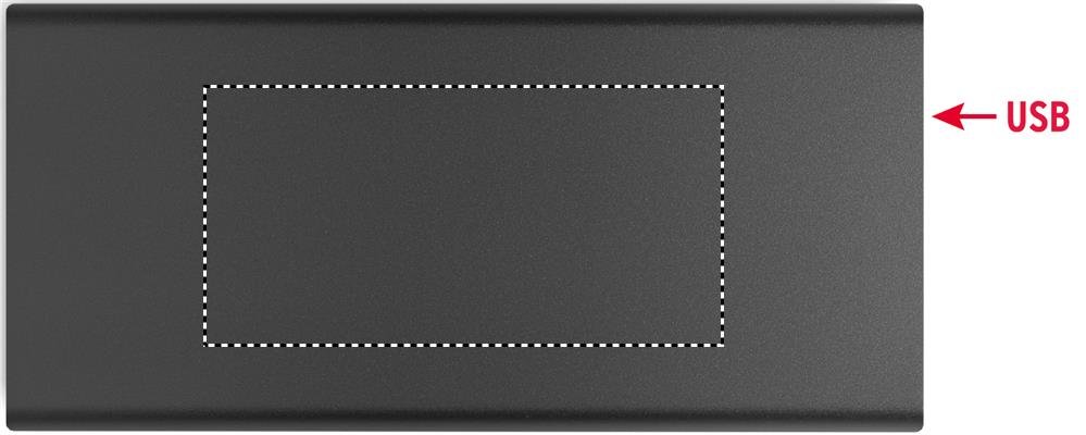 zona inferiore fronte: 80x40 mm