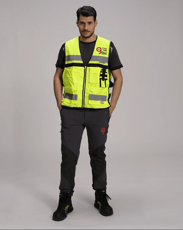 Gilet alta visibilità con con regolazioni laterali