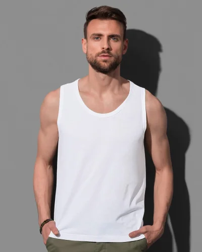 Canotta uomo cotone 155g, girocollo casual  vari colori