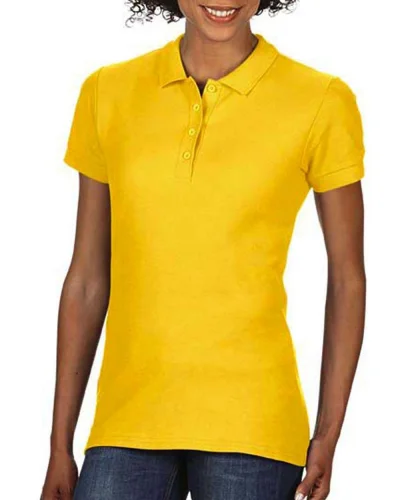 Polo Donna Double Pique Softstyle 100% Cotone No Label Bianco Daisy