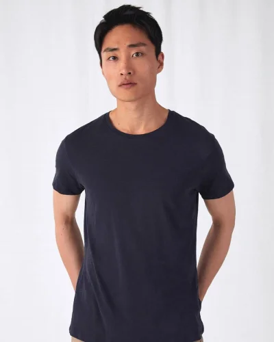 B&C Inspire Slub T-shirt Uomo Cotone Organico Melange 120g