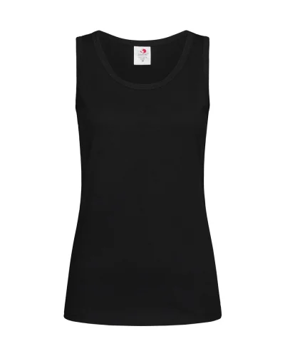 Canotta Donna Cotone 100% Classic  Regular Fit Girocollo Black Opal