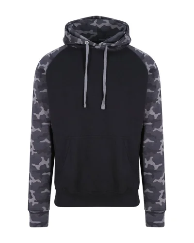 Felpa Baseball Hoodie Raglan con Cappuccio Uomo