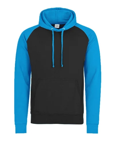 Felpa Baseball Hoodie Raglan con Cappuccio Uomo