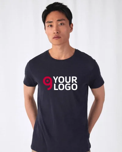 B&C Inspire Slub T-shirt Uomo Cotone Organico Melange 120g