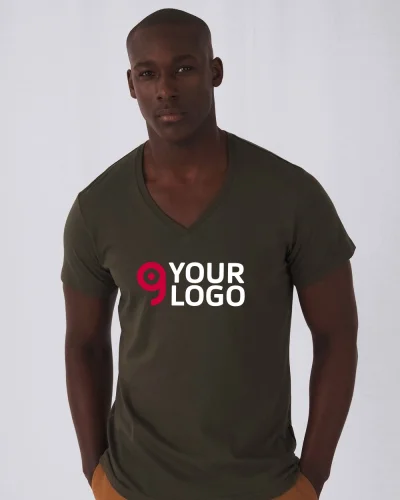 B&C T-shirt Inspire V Uomo 100% Cotone Bio, Regular, No Label