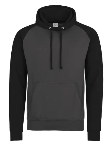 Felpa Baseball Hoodie Raglan con Cappuccio Uomo