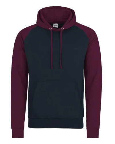 Felpa Baseball Hoodie Raglan con Cappuccio Uomo