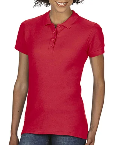 Polo Donna Double Pique Softstyle 100% Cotone No Label Bianco