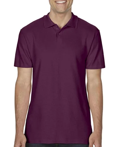 Polo Softstyle Sapphire S in 100% Cotone Piquè Regular No Label Maroon