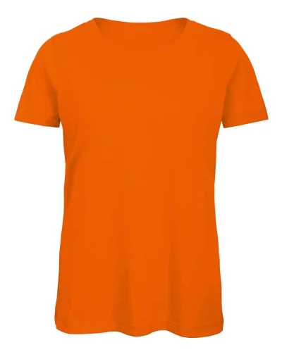 T-shirt donna B&C cotone organico 140g, girocollo, no label Orange