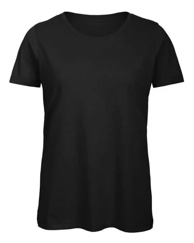 T-shirt donna B&C cotone organico 140g, girocollo, no label Black
