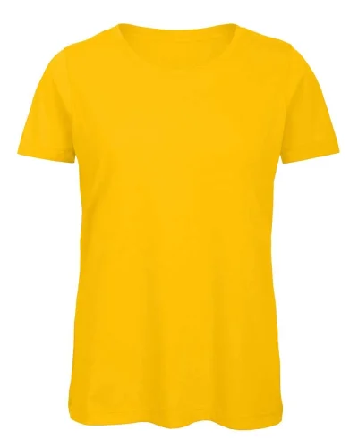 T-shirt donna B&C cotone organico 140g, girocollo, no label Gold