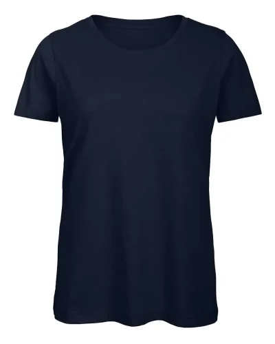 T-shirt donna B&C cotone organico 140g, girocollo, no label Navy