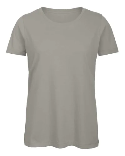 T-shirt donna B&C cotone organico 140g, girocollo, no label Light Grey