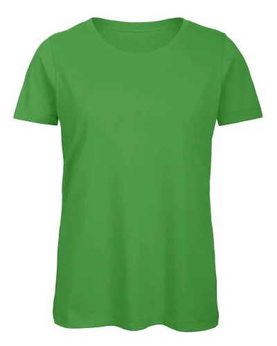 T-shirt donna B&C cotone organico 140g, girocollo, no label Real Green