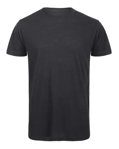 B&C Inspire Slub T-shirt Uomo Cotone Organico Melange 120g Chic Black
