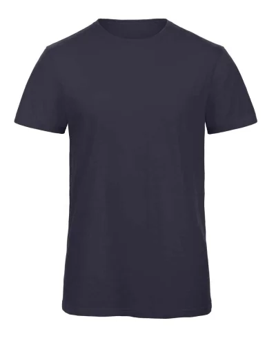 B&C Inspire Slub T-shirt Uomo Cotone Organico Melange 120g Chic navy