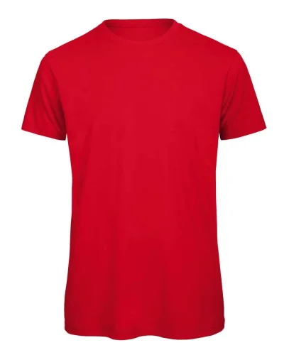 B&C Inspire T-shirt Uomo 100% cotone bio 140g No Label Medium Fit Red