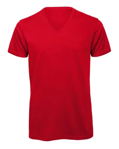 B&C T-shirt Inspire V Uomo 100% Cotone Bio, Regular, No Label Red