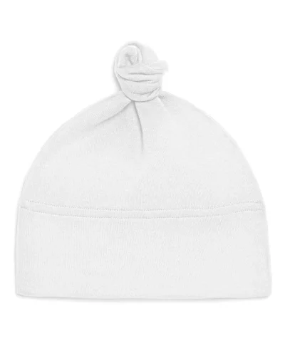 Cappellino Baby 100% Cotone Morbido – Nodo Decorativo White