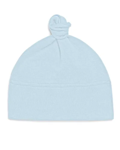 Cappellino Baby 100% Cotone Morbido – Nodo Decorativo Dusty Blue