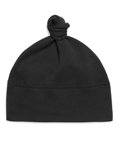 Cappellino Baby 100% Cotone Morbido – Nodo Decorativo Black