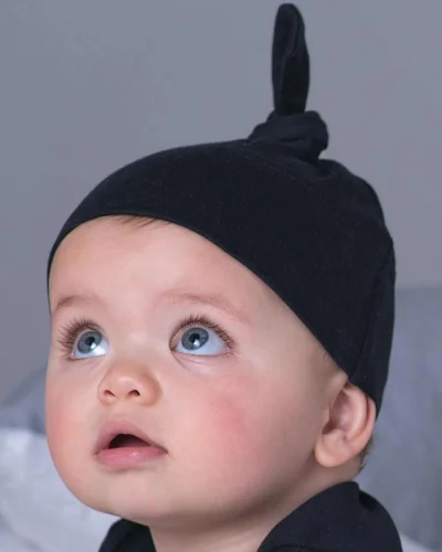 Cappellino Baby 100% Cotone Morbido – Nodo Decorativo