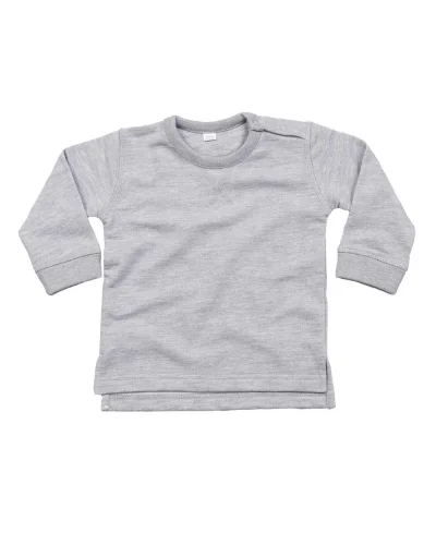Felpa Baby  Cotone Poliestere, Bottoni Spalla Heather Grey Melange