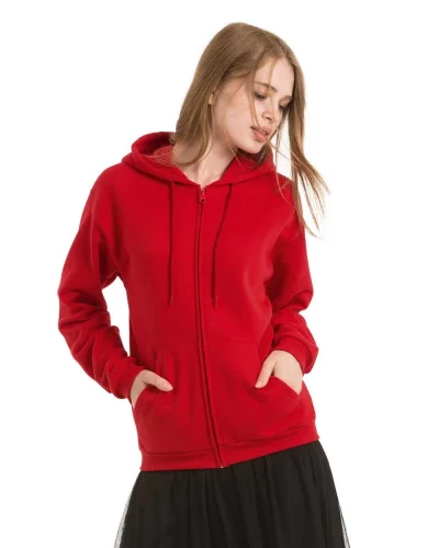Felpa B&C unisex con zip e cappuccio, 270g