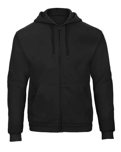 Felpa B&C unisex con zip e cappuccio, 270g Black