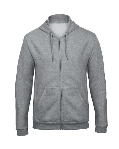 Felpa B&C unisex con zip e cappuccio, 270g