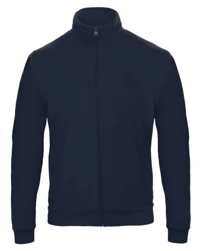 Felpa con zip unisex B&C No Label 50/50 cotone poliestere Regular Navy