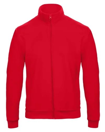 Felpa con zip unisex B&C No Label 50/50 cotone poliestere Regular Red