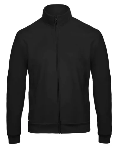 Felpa con zip unisex B&C No Label 50/50 cotone poliestere Regular Black