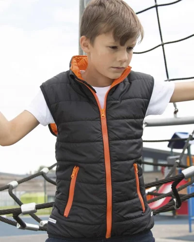 Gilet Junior imbottito, caldo, impermeabile, riflettente