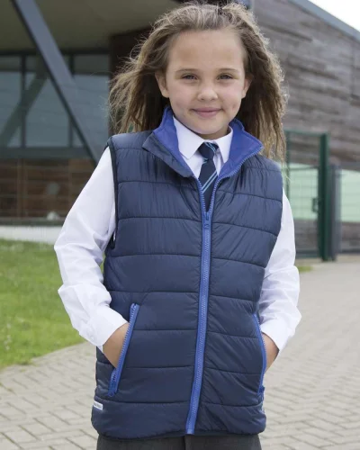 Gilet Junior imbottito, caldo, impermeabile, riflettente
