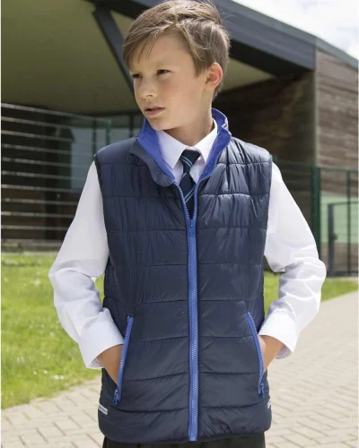 Gilet Junior imbottito, caldo, impermeabile, riflettente