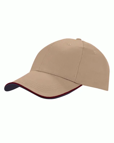 Cappellino 6 pannelli rigido con visiera curva