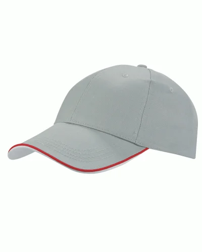 Cappellino 6 pannelli rigido con visiera curva