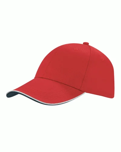 Cappellino 6 pannelli rigido con visiera curva