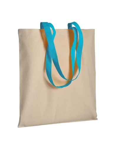 Shopper Cotone 100% 220g Manici Lunghi Colorati