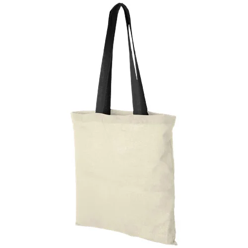 Shopper Nevada in cotone OEKO-Tex 38x42cm, manici colorati Natural/Nero
