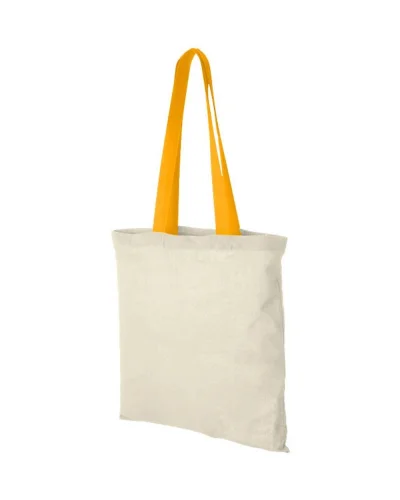 Shopper Nevada in cotone OEKO-Tex 38x42cm, manici colorati Natural/Arancio
