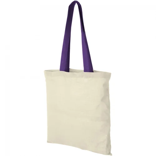 Shopper Nevada in cotone OEKO-Tex 38x42cm, manici colorati Lavander