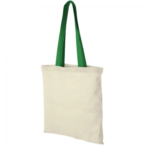 Shopper Nevada in cotone OEKO-Tex 38x42cm, manici colorati Verde Brillante