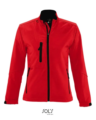 Giacca Roxy donna softshell, 3 tasche zip, coulisse, regular fit Rosso Peperoncino