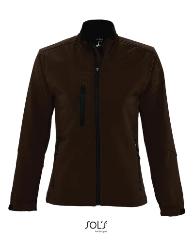 Giacca Roxy donna softshell, 3 tasche zip, coulisse, regular fit Cioccolato Scuro