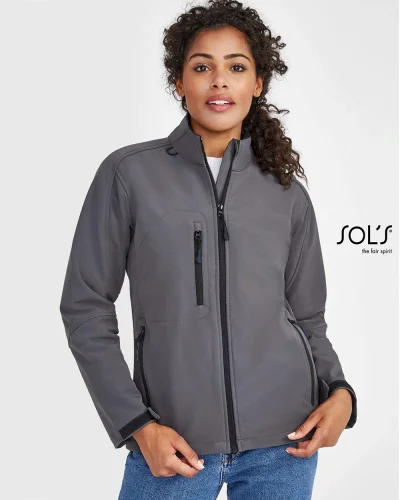 Giacca Roxy donna softshell, 3 tasche zip, coulisse, regular fit
